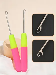 2-Pack Crochet Hooks for Hair Extensions, Smooth Non-Jamming Locking Pins, Handmade Wig/lace Cap Making Tools