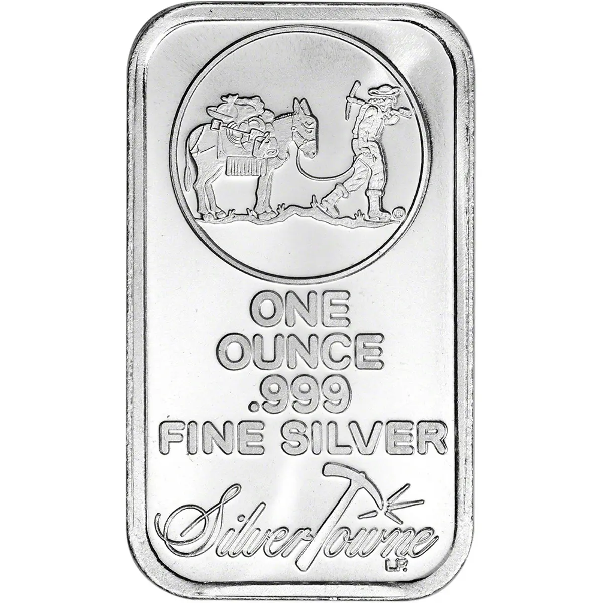 SilverTowne Trademark Prospector Design 1 oz Silver Bar - Sealed, Slightly Toned