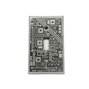 Custom Light Switch Cover with Circuit Computer Technology Design Man Cave Game Room Nerd Gift single Toggle for Tech Enthusiasts