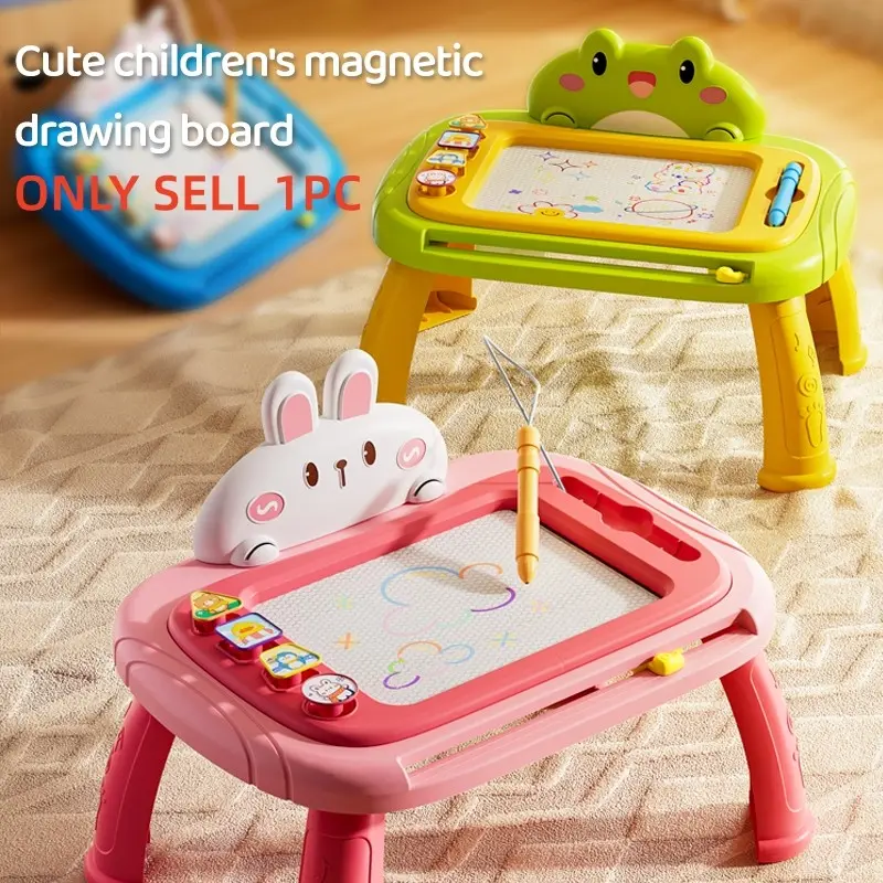 Children's magnetic learning drawing board toy, Learning Tool, detachable table leg design, colorful and repeatable graffiti, fine motor skills development, suitable for travel, family, school and outdoor creative play, Writing Board, Magnetic Boards
