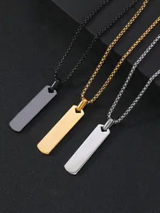 Unisex Stainless Steel Geometric Pendant Necklace, Minimalist Chain, Casual All-Season Jewelry, Perfect Gift for Any Occasion, Durable Chain Design, Fashion Necklace