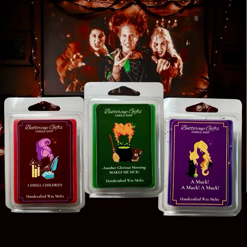 Sanderson Sisters Hocus Pocus Halloween Wax Melts, Festive Themed Scented Wax Melts for Halloween Decor