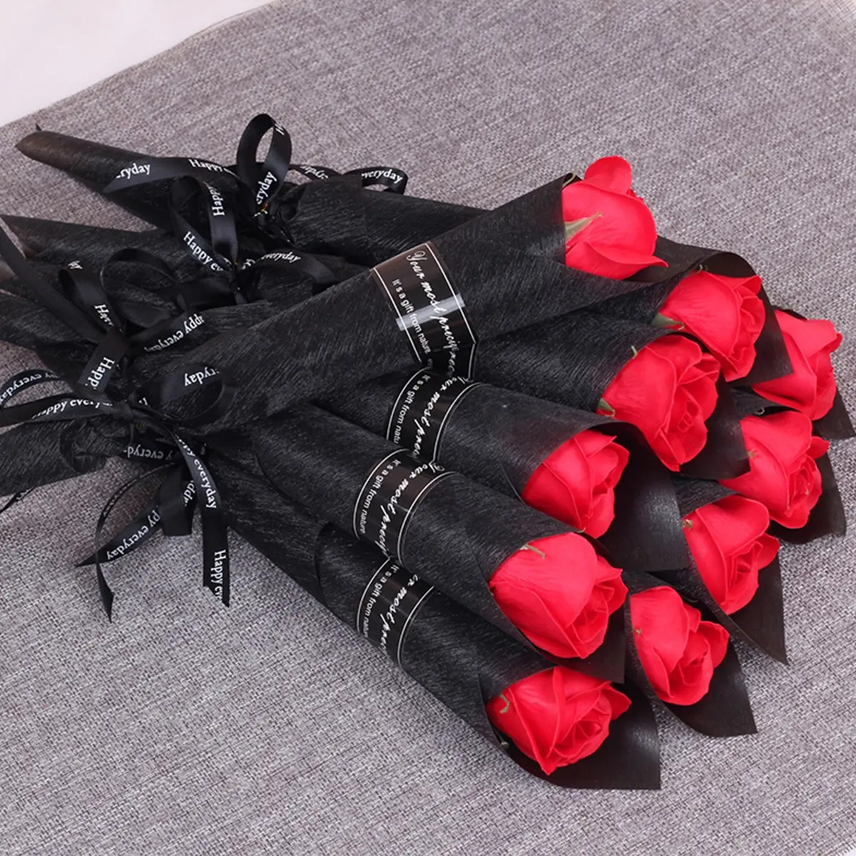 5pcs /10pcs Romantic Rose Single Bouquet, 5pcs/10pcs for Teacher's Day, Valentine's Day, Mother's Day, Perfect Gift for Couples, Artificial Roses Bouquet, Decorative Flowers, Fake Roses