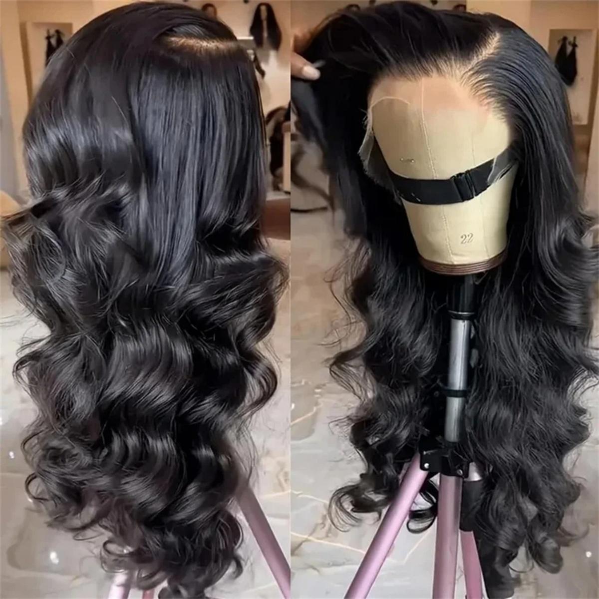 13x6 Lace Front Wigs Human Hair Pre Plucked 180 Density 13x4 HD Body Wave Lace Front Wigs Human Hair Brazilian Lace Frontal Wigs Human Hair wigs for Women Glueless Wigs Human Hair Pre Plucked Black Color