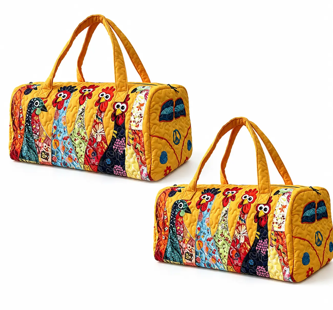 Bohemian Patchwork Travel Bag for Women, Quilted Weekender Duffel Bag, Large Capacity Carry On Overnight Tote
