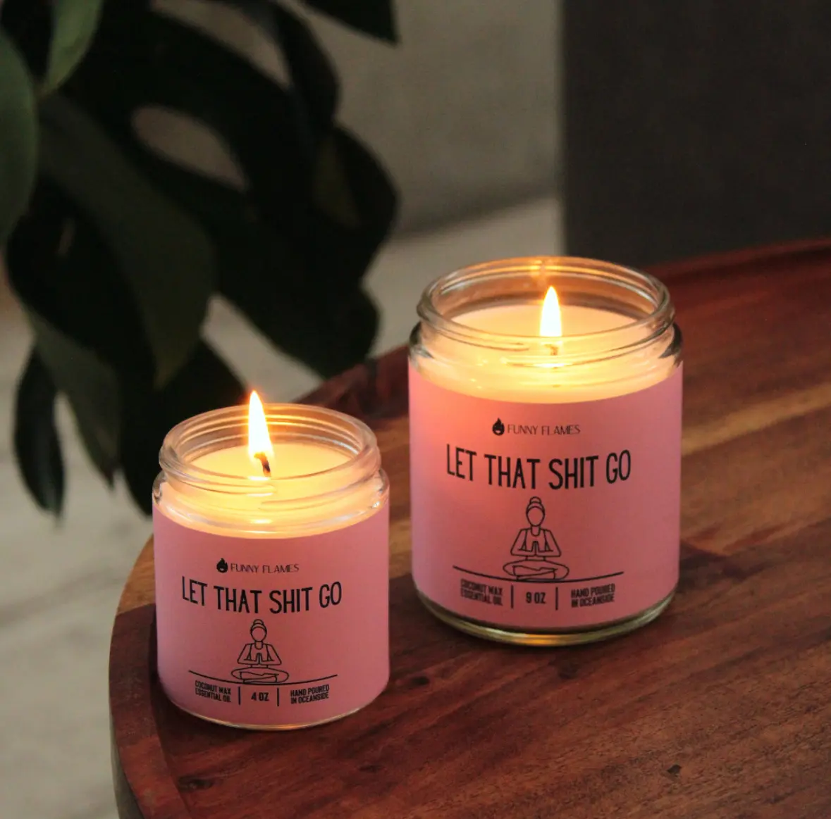 Funny candle “Let that s*** go”