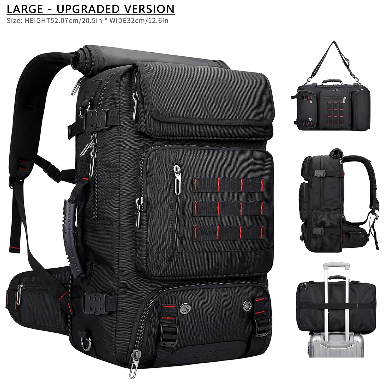Men's Laptop Backpack for Travel, Modern Solid Design with Large Capacity (20.5 Inch) for Business and Outdoor Use