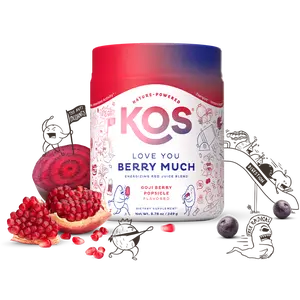 KOS Love You Berry Much - Gouda Berries, 2.7 oz, Naturally Powered Beverage