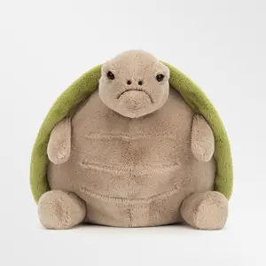 Grumpy Face Turtle Plush Toy Soft Stuffed Tortoise Animal Pillow Cute Cuddly Plushie for Kids Adults