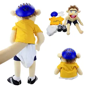 Jeffy Hand Puppet Cartoon Plushie Toy Stuffed Doll Soft Figurine Sleeping Pillow Educational Playhouse Kids Children Baby Gift