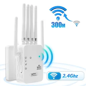 WiFi Extender for Home, WiFi Signal Booster with Ethernet Port, 300Mbps 2.4GHz Long Range Extender, 6 Antennas for Gaming, Smart TV, Starlink, Outdoor Use