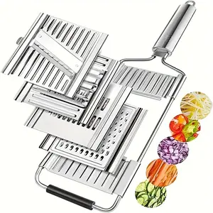 4 in 1 Multi-Purpose Vegetable Slicer Cuts Set,4-in-1 Newly Upgraded Edition with 4 adjustable Blades for Cheese, Chocolate, Garlic, Vegetable,Fruit, Stainless steel construction for easy cleaning, Ideal lifesaver for Busy Cooks Perfect Kitchen Helper