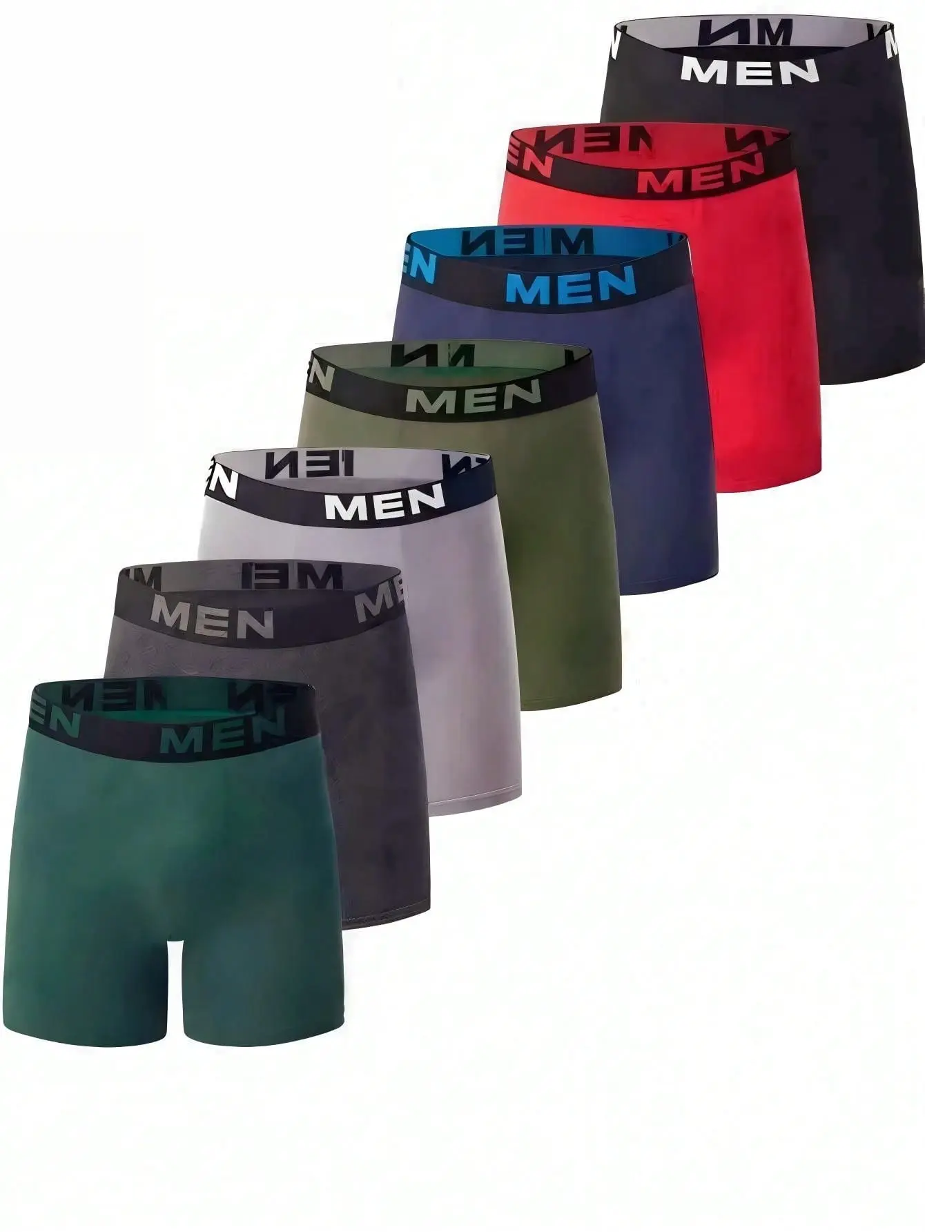 Men's Basic Plain Athletic Boxer Briefs - Mid-Waist Sportswear with Elastic Band, Breathable Fashion Daily Activewear (No Excessive Decorations)