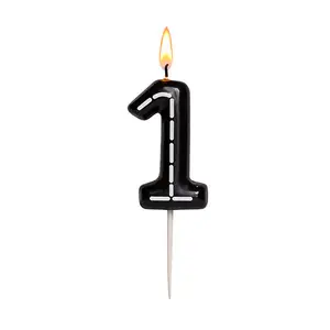Racing Car Track Themed Number Candles, 0-9 Cake Candles for Festive & Party Cake Decorations