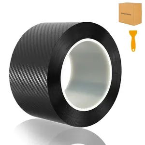 Carbon Fiber Vinyl Wrap Tape for Cars 2.7In x 33ft Door Sill Protector Waterproof Scratch Resistant Car Trim Film for Interior & Entry Protection