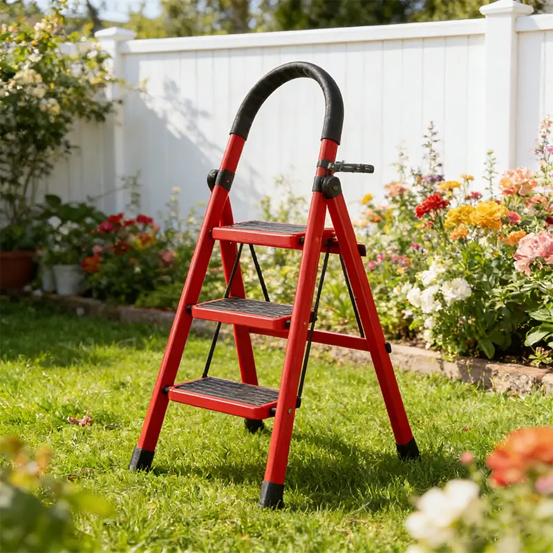 Lightweight Foldable Ladder for Home Use - 3/4/5-Step, Wide Pedal, Cushioned Handle, Stable Step Stool, Black (Home Improvement Building Supplies Ladders), Portable Folding Ladder, Safety