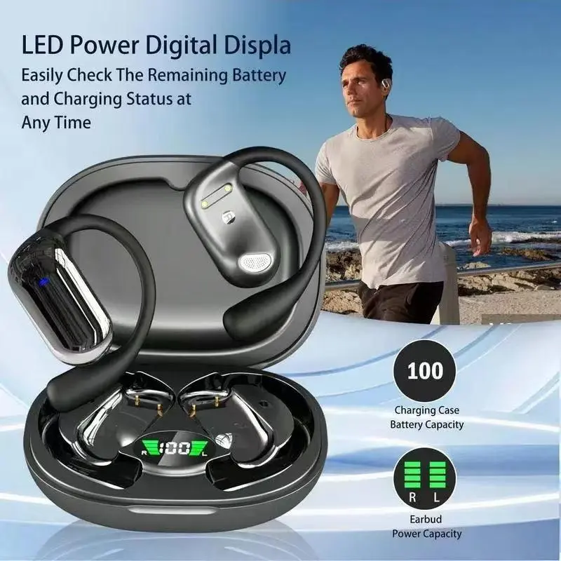 AI Real-Time Translator In-Ear Earbuds - Wireless Bluetooth 5.3 Electronic Device, 144-Language Translation, Hi-Fi Sound, Noise Cancellation, Smart Voice-Enabled, Waterproof Gym Headphones (Black)