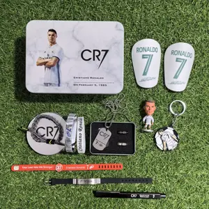 Ronaldo Gift Bundle(1 CR7 gift box+1 Keychain+1 Figure+1 Pen+1 Necklace+2 Rings+1 Pair Of Shin Guards+5 wristbands)