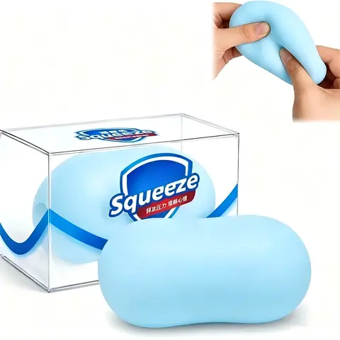 Soap Crunchy Ball Squishy Stress Ball Fidget Toy for Adults Teens Gift Stress Relief /ASMR Crunchy Squeeze Ball Round Blocks Filled Anti Stress Sensory Fidget Toys Squishies Crunchy Smushers Squishy