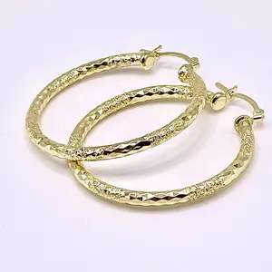 Hoops Earrings Yellow Gold Filled Oro Laminado argollas