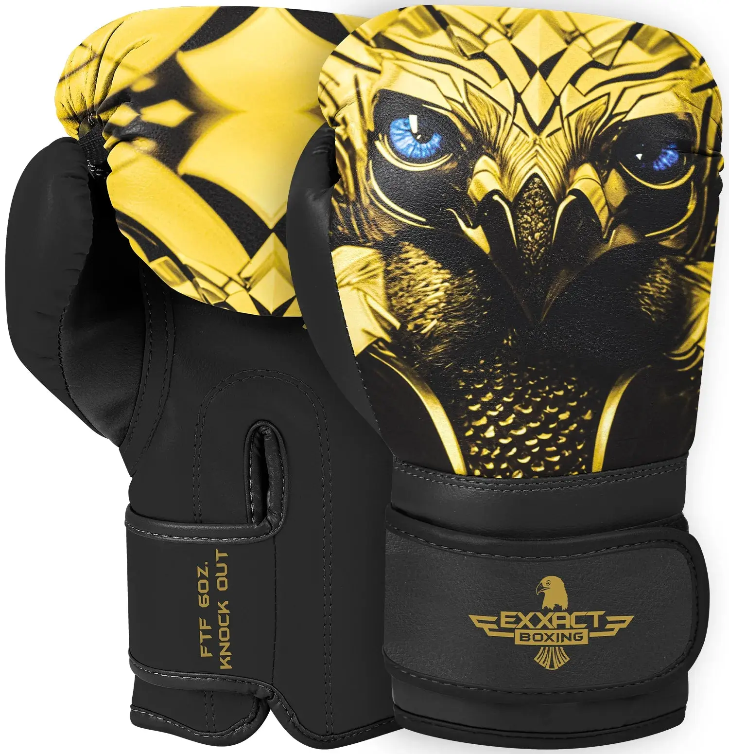 Kids Printed Knockout Boxing Gloves with Padded Protection (Eagle)