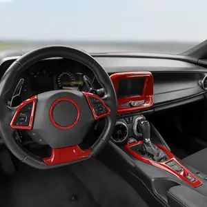 For 2017+ Chevy Camaro Steering Wheel & Gear Shift Panel & GPS Navigation（Large/Small Screen）Cover Decor Kit decorative cover car accessory auto interior decoration decoration kit dashboard durable interior accessory trim Automotive Decal Sticker