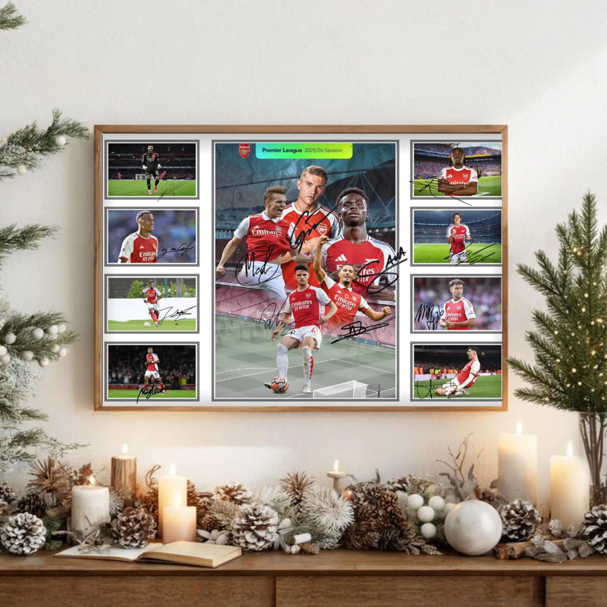 Arsenal Football Club 2025/26 Premier League Squad Poster, Autographed Fan Gift ( Unframed - Print Only )