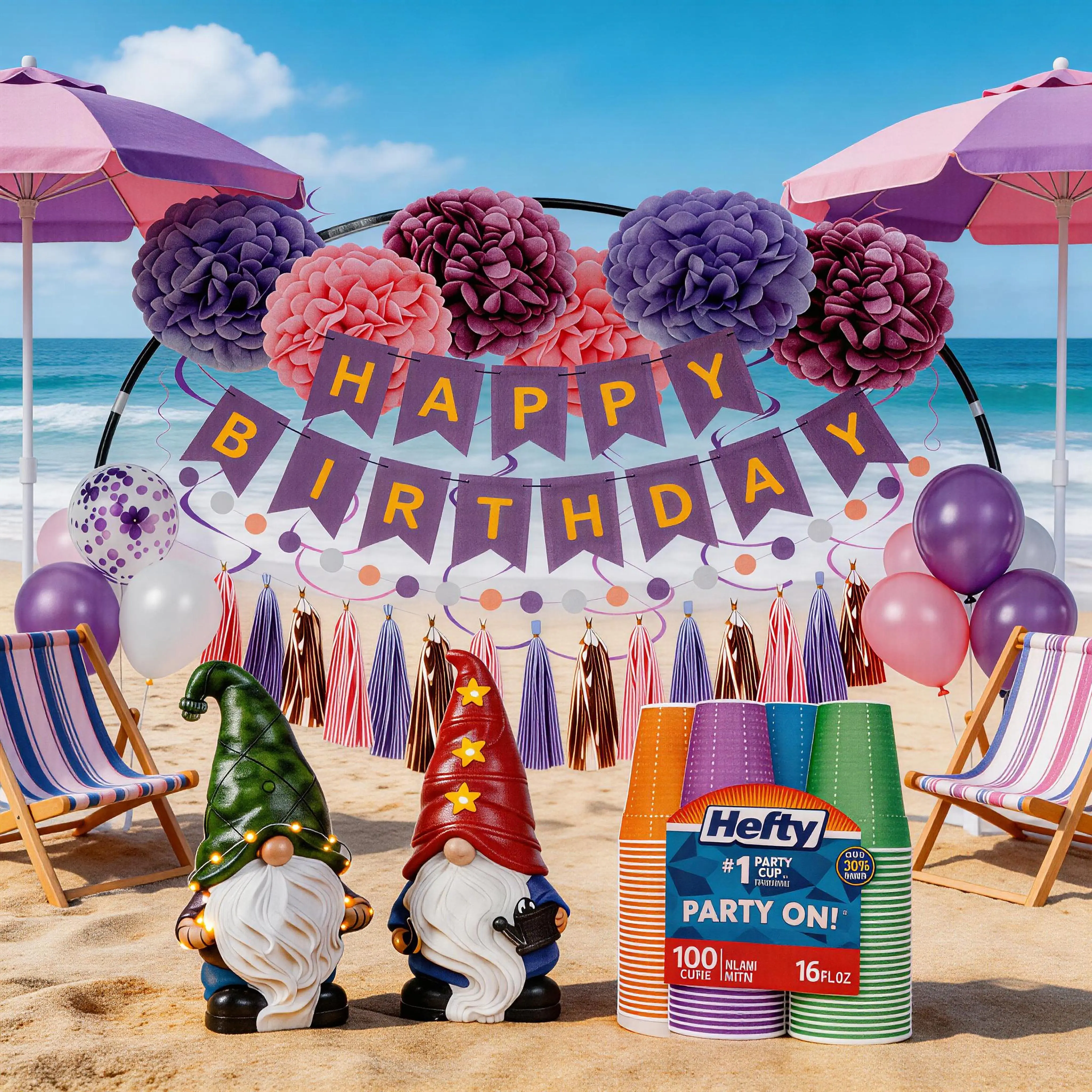 2PCS Garden Gnome ( Green Hat + Red Hat )