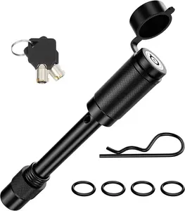 Nilight Trailer Hitch Lock Pin 5/8" Weatherproof Anti-Theft Lockable Fits 2" 2-1/2" Receivers Extra Long 3-1/4" Span with 2 Keys & Spring Clip