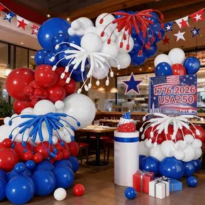 250th Anniversary Usa Balloon Decoration Set, 130 Blue Balloons, DIY Fireworks Balloons, 4th of July Party Decorations