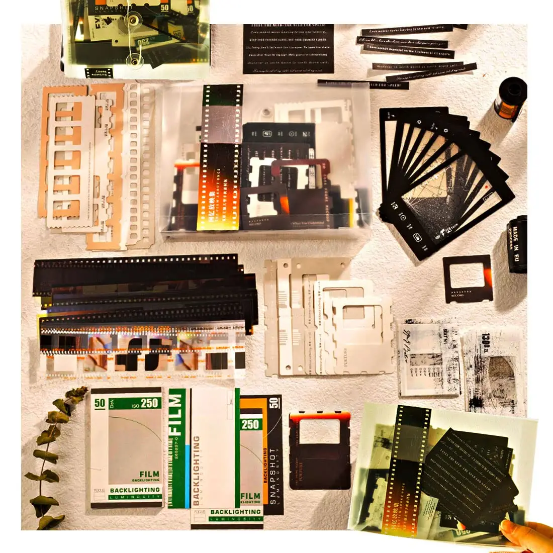 94 Pcs Movie Film Stickers for Scrapbook Kit, Film Strip Photo Frame for Scrapbooking Supplies, Journal Planner DIY Craft Creative Decor