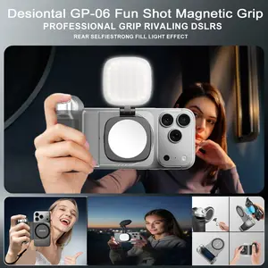 Fun Phone Handle Grip Magnetic Shutter Release Adapter Compatible iPhone Android Wireless Detachable Button Ergonomic Camera Holder Universal Smartphone Holder