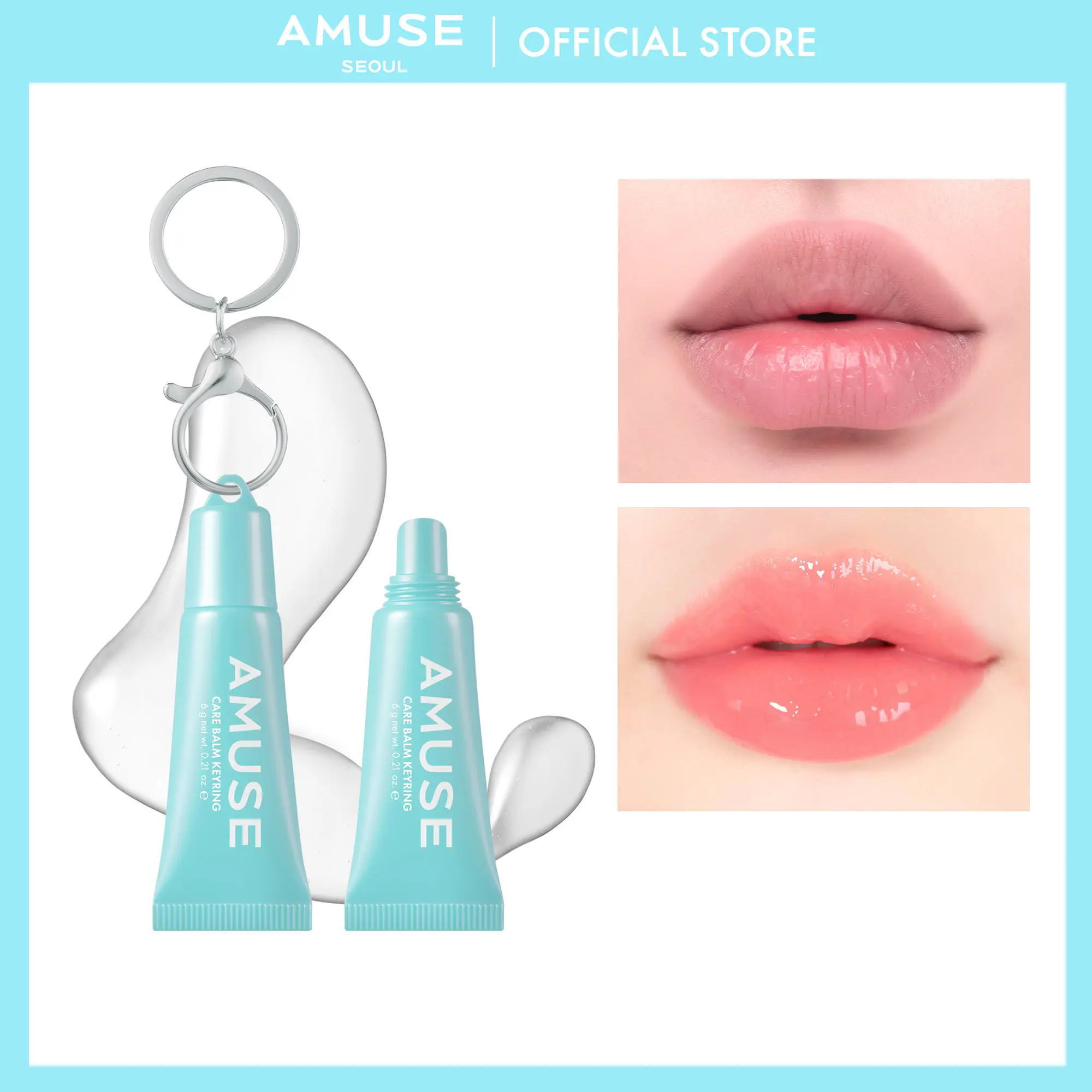 [AMUSE Seoul Official] CARE TINT BALM KEYRING l 5 shades l Tinted Lip Balm, Keychain, Hydrating Lip Gloss, Lip Care