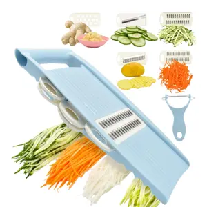 5 in 1 Mandoline Slicer for Kitchen,  Vegetable Slicer Multi Blade Potato Chip, Veggie Shredder, Vegetable Cutter, Julienne Shredder and Peeler, Quick Food Preparation,Simple Structure, Easy to Operate, Suitable for Small Kitchens