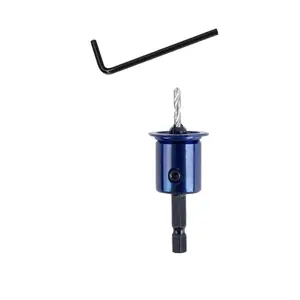 2 Piece Countersink Drill Bit Set with Adjustable Depth Limiter, 1/4 Inch Hex Shank, 2.8mm Counterbore Bits for Woodworking