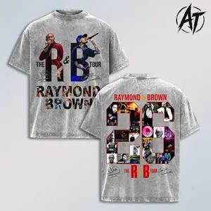 Raymond & Brown “The R&B Tour” Shirt – Vintage Washed Oversized Graphic Tee, R&B Inspired Concert Merch, Double Sided Hip Hop Soul Streetwear T Shirt, Heavyweight Cotton Urban Fashion Unisex Top, Retro R&B Music Fan Gift