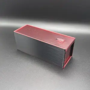 3D Printed by Me 2x2 Flip Coin Collectible Boxes with Lid, Red & Black Stackable Home Organizer Storage Bins, Collectible Box