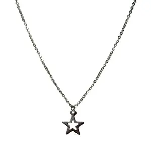 Starlet Chain Handmade 15-17" Stainless Steel Hypoallergenic Tarnish Resistant Star Necklace for Women