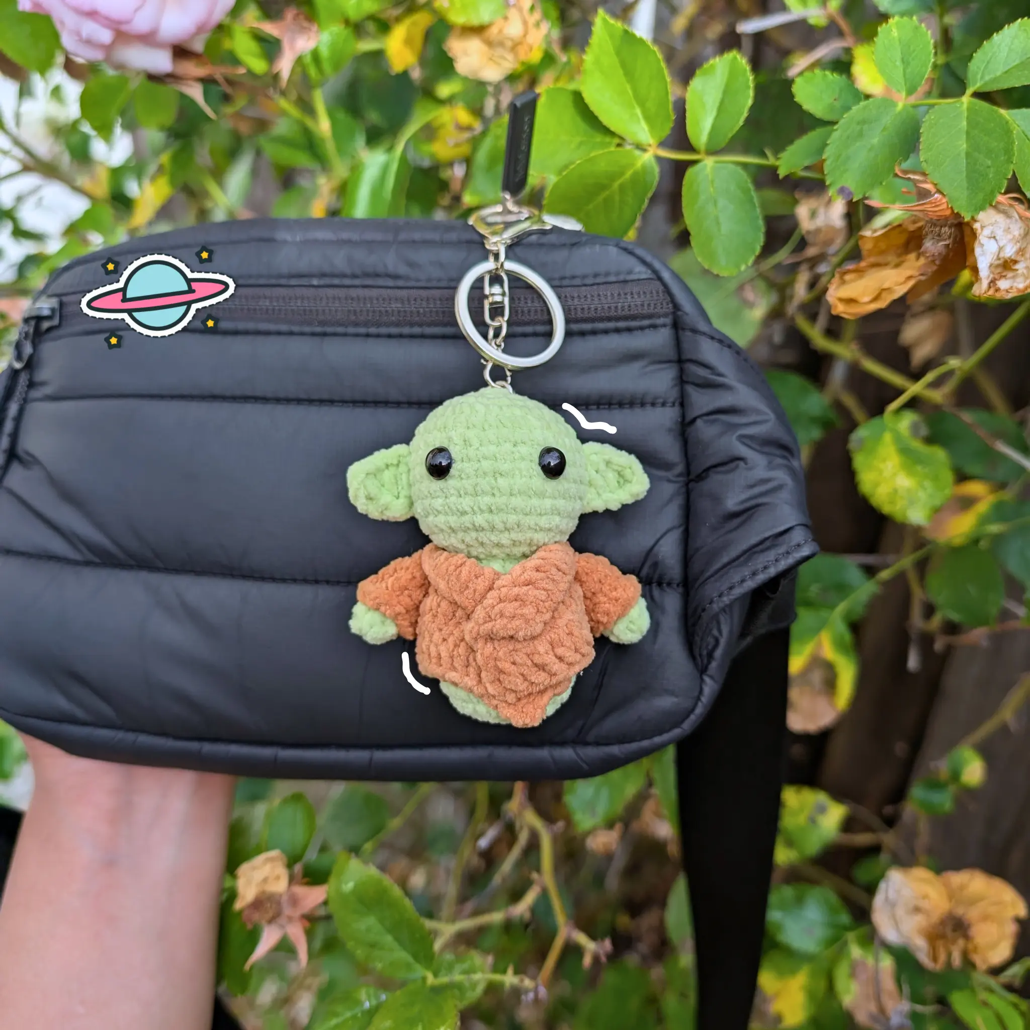 Green Baby Alien Crochet Plush Keychain | Cute Handmade Plush Bag Charm | Kawaii Sci-Fi Inspired Gift