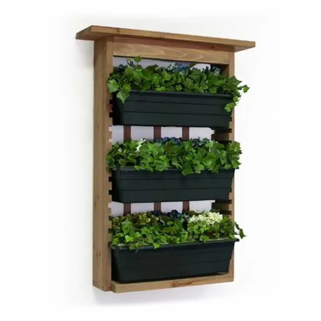 212 MAIN GardenView Vertical Wall Planter Set - 3 Succulent Pots, Hanging Slot, Outdoor Garden Accessories for Succulent Plant Display, Succulent Pot