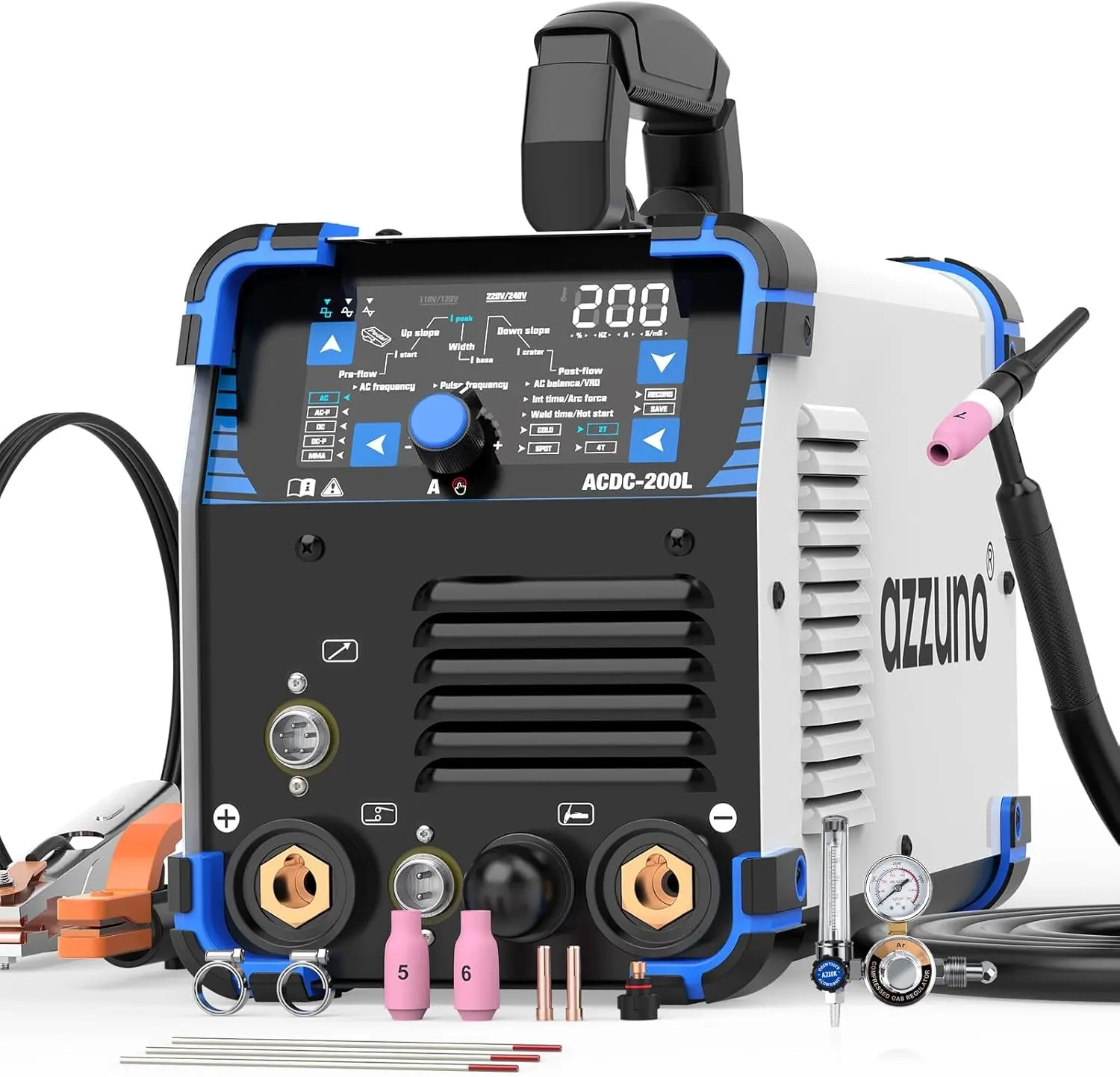 Azzuno AC/DC-200L Aluminum TIG Welder, Heavy-Duty Aluminum Welding Machine for Professional Metal Welding Tasks