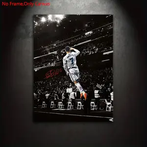 1 piece/set frameless canvas painting print poster, Canvas Prints, classic black and white digital illustration, Ronaldo celebrating a goal, a gift for football culture enthusiasts, ideal for bedroom, living room, wall decor, home decor