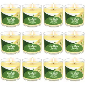 12Pcs 2oz Citronella Candle, Triple Cotton Wicks, Up to 100 Hours Burn Time, Large Outdoor Patio Candle for Backyard, BBQ, Garden & Camping