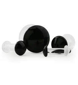 Black Glass Plugs - Single Flare