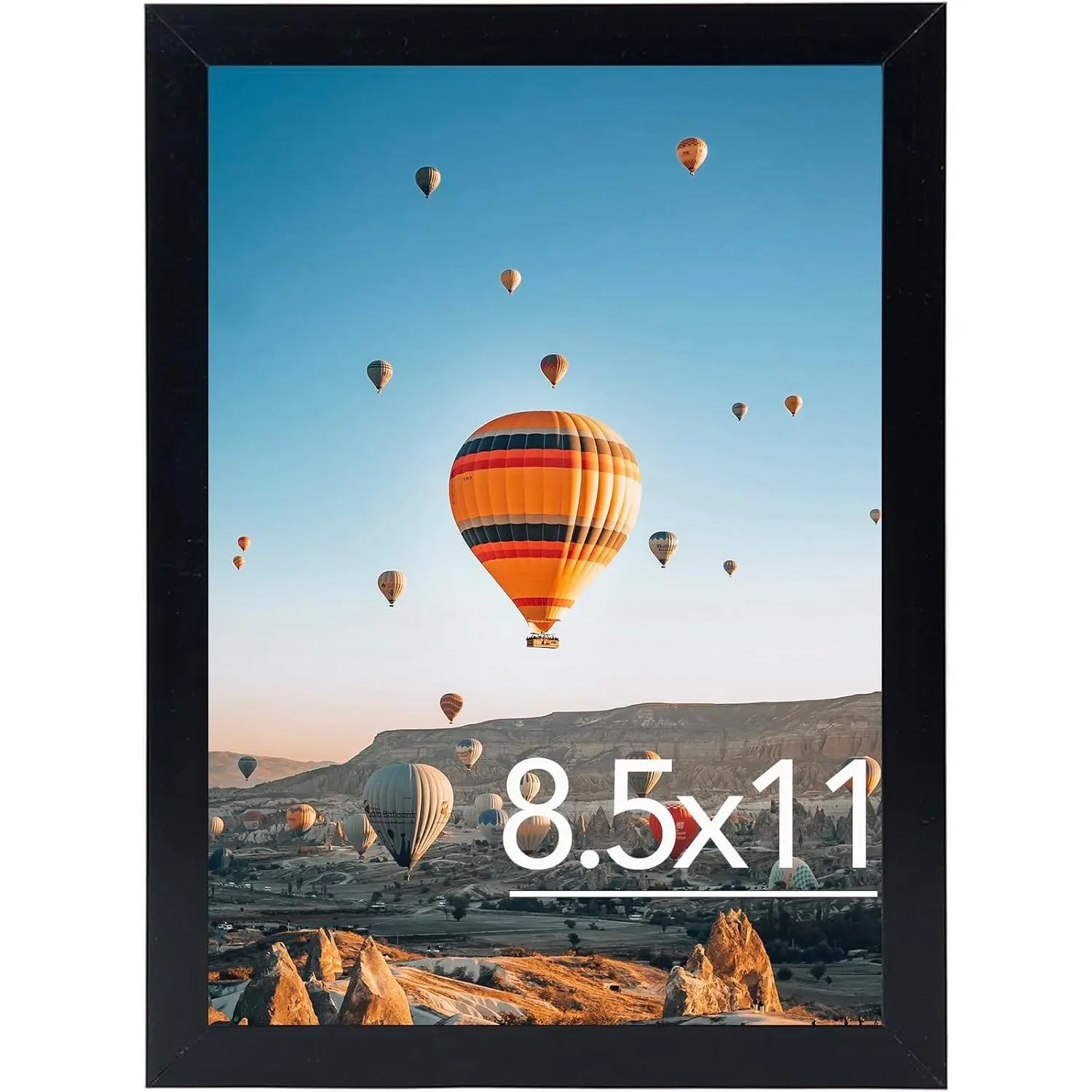 Modern Rectangle 8.5x11 in Black Photo Frame - Shatterproof Plexiglass, Wall-Mounted or Tabletop Display, Horizontal/Vertical Formats for Certificates, Home Decor, Room Decor