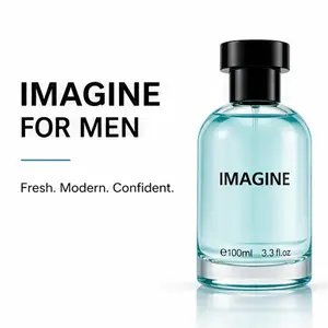 IMAGINE Men's Eau de Toilette 100ml: A fresh, aquatic citrus scent with long-lasting, subtle fragrance. Perfect for the office, commuting, dates, and sports. The fine mist ensures even distribution, enhancing your everyday charm.