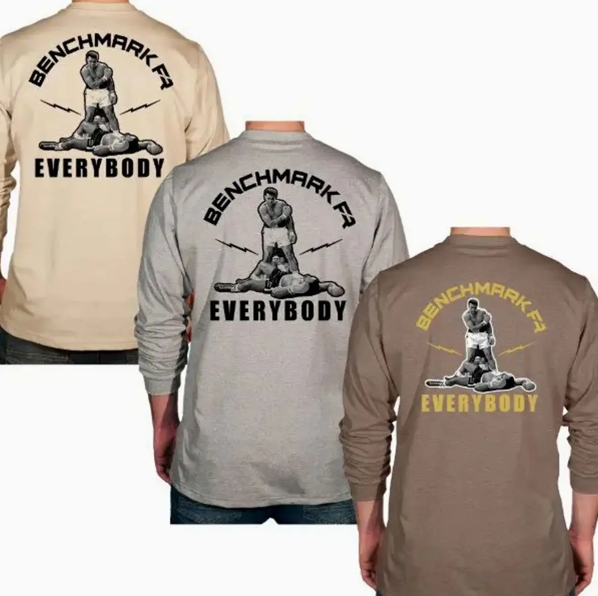 Benchmark VS Everybody Flame Resistant Long Sleeve Shirt, Graphic FR Long Sleeve Shirt, Men's Graphic Workwear T-Shirt, Long Sleeve Tee clothing 4U5