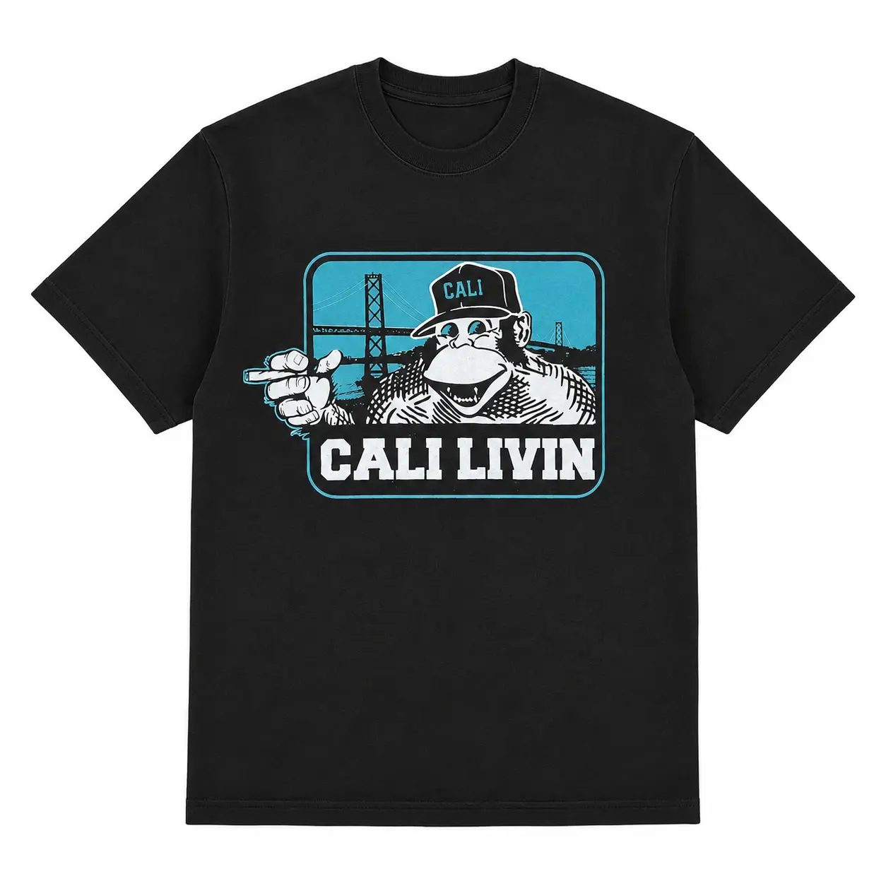 Chicano Clothes Ben Cali Blue Design Chicana Cholo Chola Style Unisex Hoodie Medium Heavy Sweatshirt for Men & Women Streetwear 50% Cotton 50% Polyester Fabric - Menswear