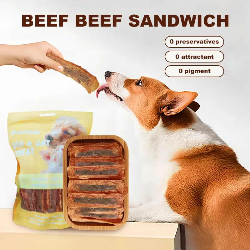 Chicken jerky Beef-stuffed Stuffed Beef Sticks & Duck Chicken Dog Treats Training Rewards