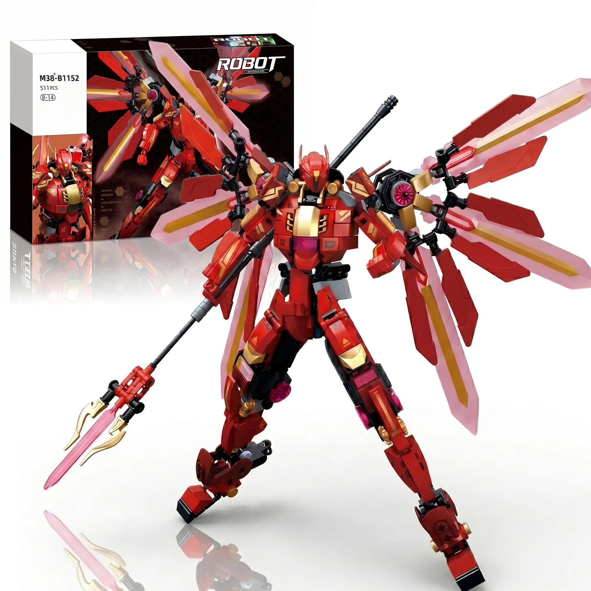 Samurai Mecha Warrior Building Set - Creative Robot Figure Kit for Teens 8+ & Adults, Battle-Tested Durability, Epic Aerial & Ground Weaponry, Close-Quarter Duels, Collectibles, Shelf/Desk Display Gift